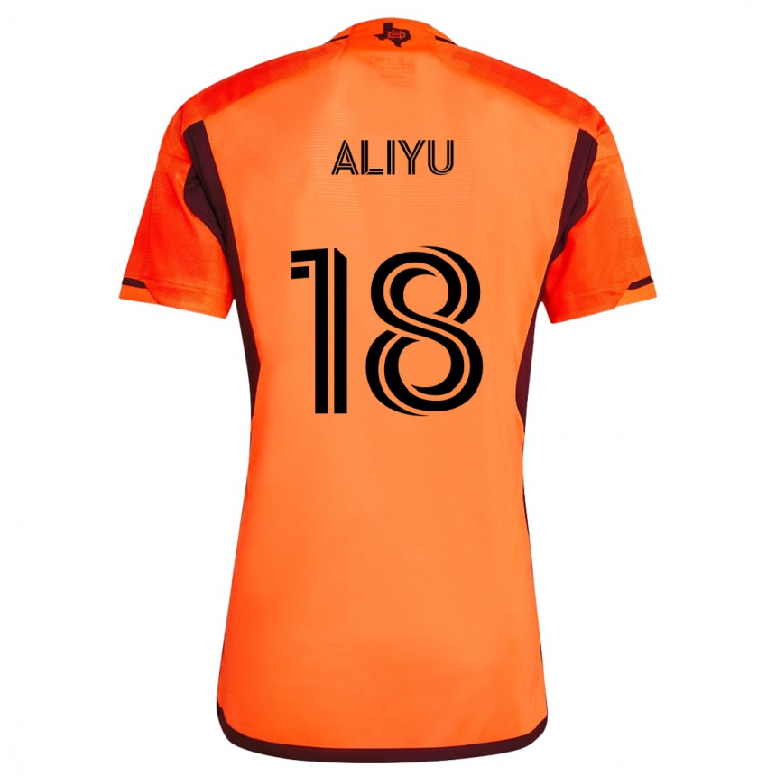 Niño Fútbol Camiseta Ibrahim Aliyu #18 Naranja Negro 1ª Equipación 2024/25 Argentina