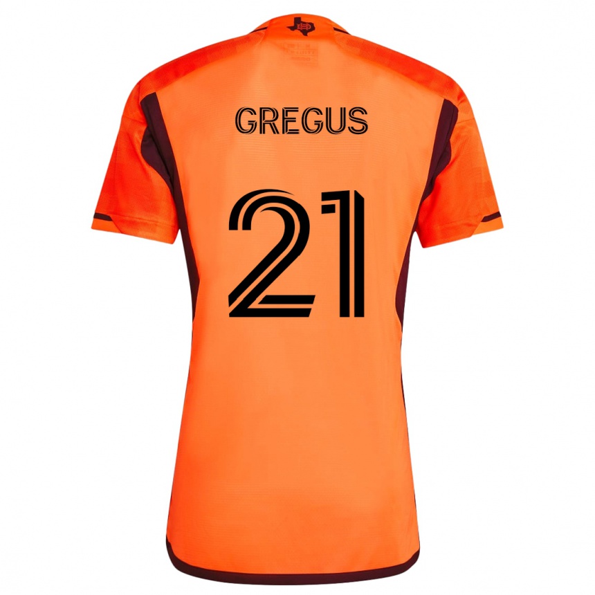 Niño Fútbol Camiseta Ján Gregus #21 Naranja Negro 1ª Equipación 2024/25 Argentina