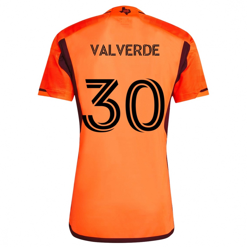 Niño Fútbol Camiseta Jefferson Valverde #30 Naranja Negro 1ª Equipación 2024/25 Argentina