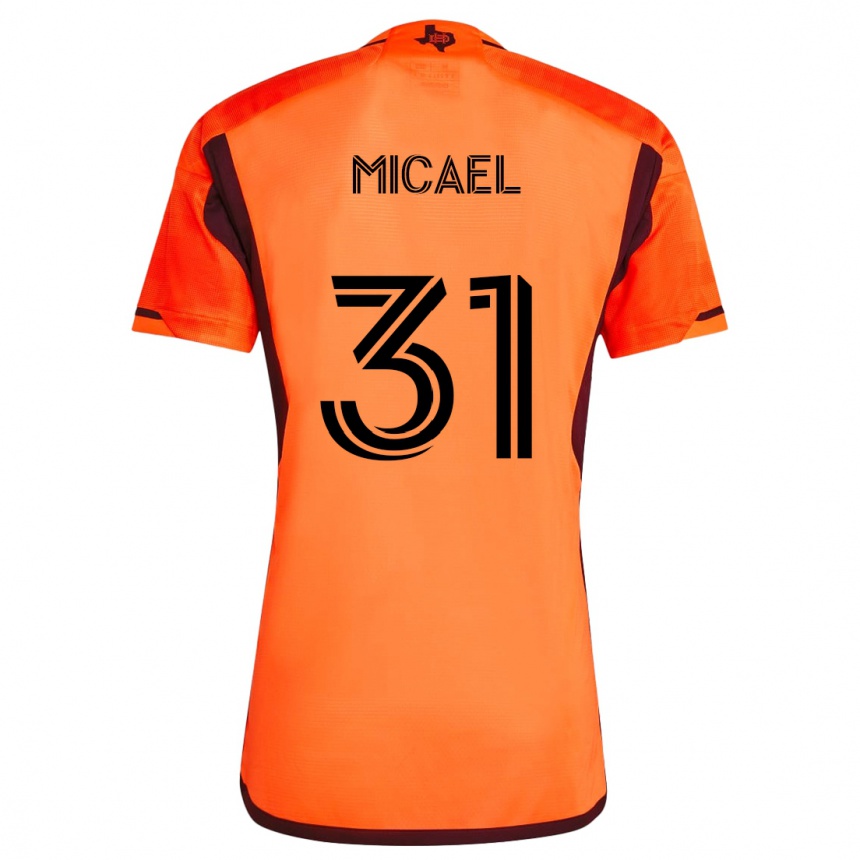 Niño Fútbol Camiseta Micael #31 Naranja Negro 1ª Equipación 2024/25 Argentina