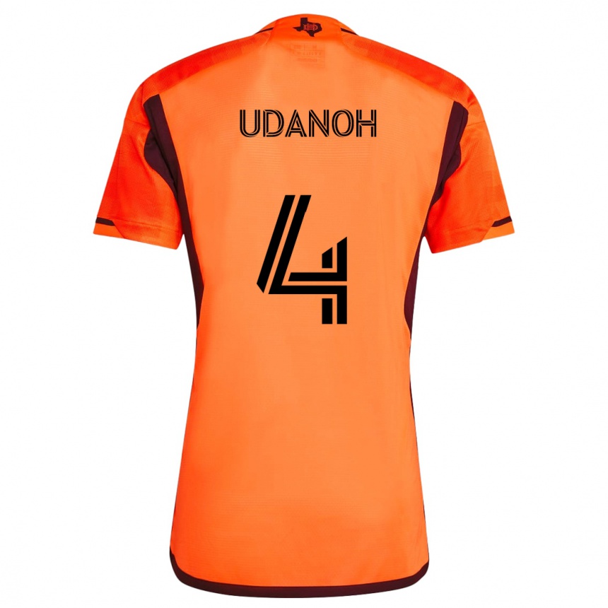 Niño Fútbol Camiseta Iffy Udanoh #4 Naranja Negro 1ª Equipación 2024/25 Argentina