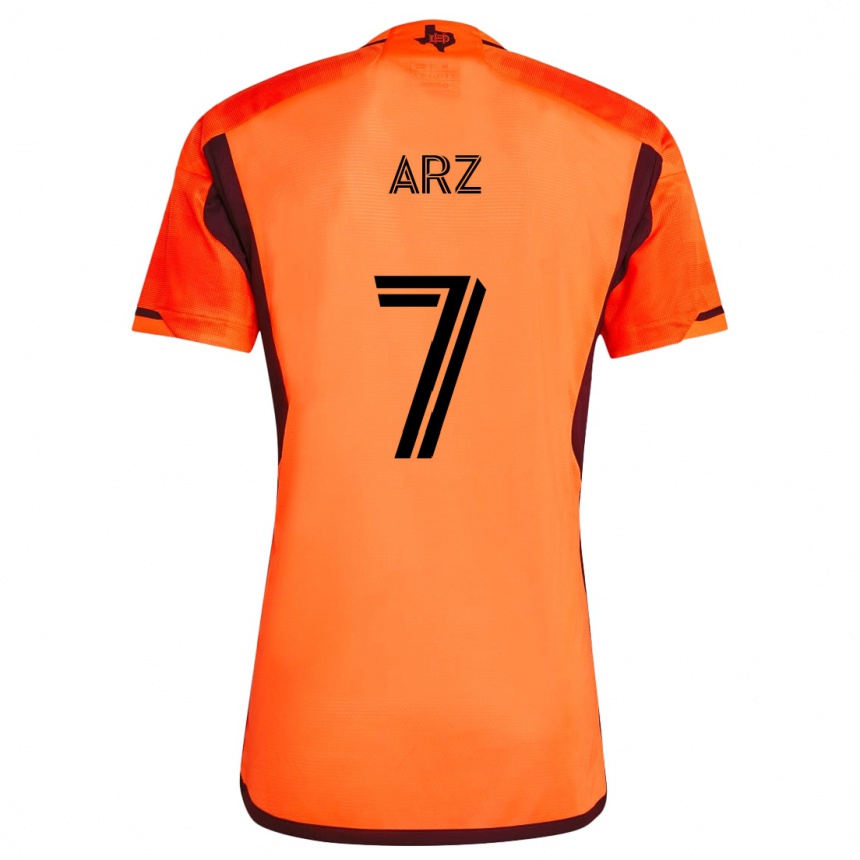 Niño Fútbol Camiseta Exon Arzú #7 Naranja Negro 1ª Equipación 2024/25 Argentina