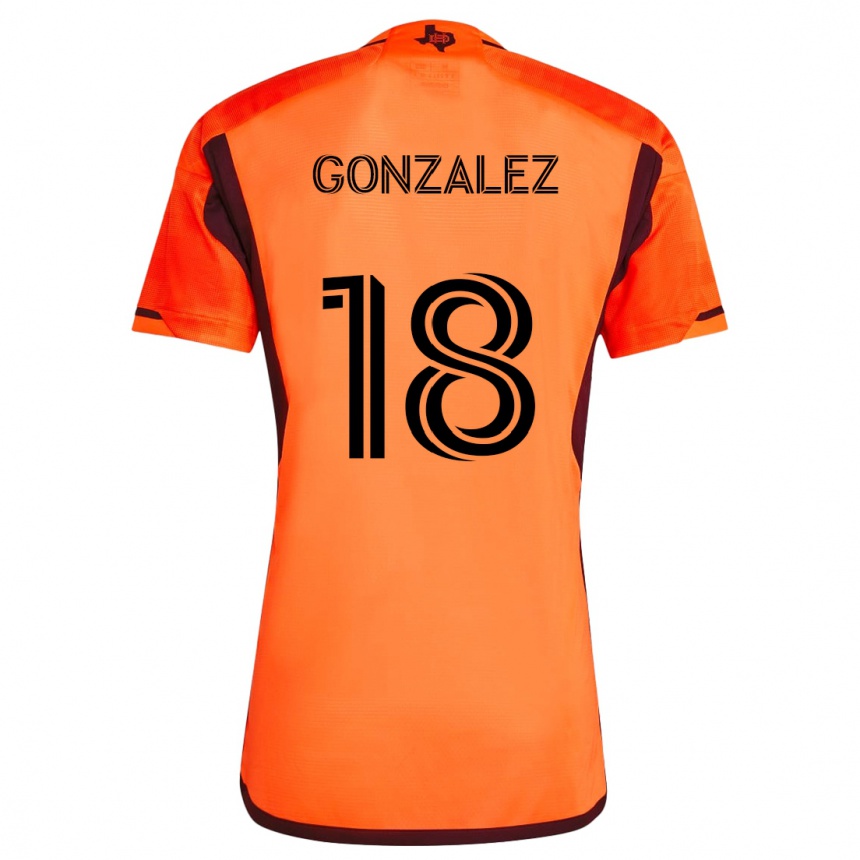 Niño Fútbol Camiseta Diego Gonzalez #18 Naranja Negro 1ª Equipación 2024/25 Argentina