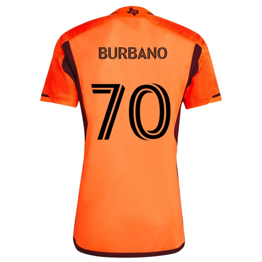 Niño Fútbol Camiseta Jordy Burbano #70 Naranja Negro 1ª Equipación 2024/25 Argentina