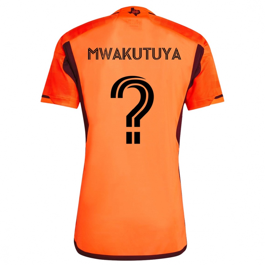 Niño Fútbol Camiseta Isaac Mwakutuya #0 Naranja Negro 1ª Equipación 2024/25 Argentina