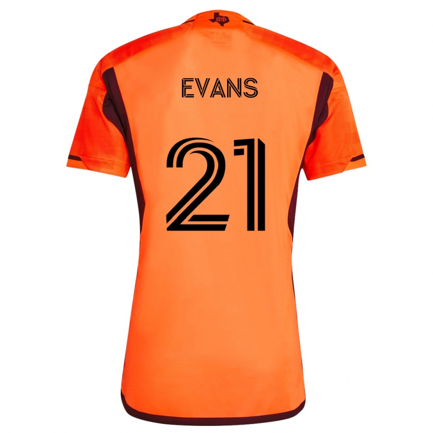 Niño Fútbol Camiseta Jacob Evans #21 Naranja Negro 1ª Equipación 2024/25 Argentina