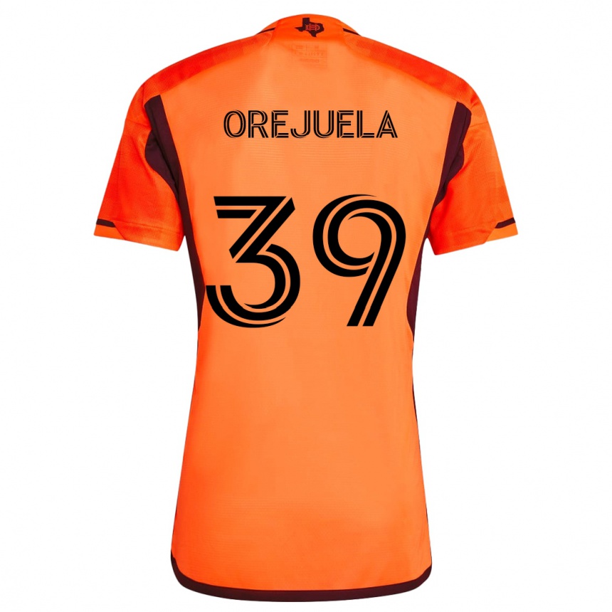 Niño Fútbol Camiseta Jesus Orejuela #39 Naranja Negro 1ª Equipación 2024/25 Argentina