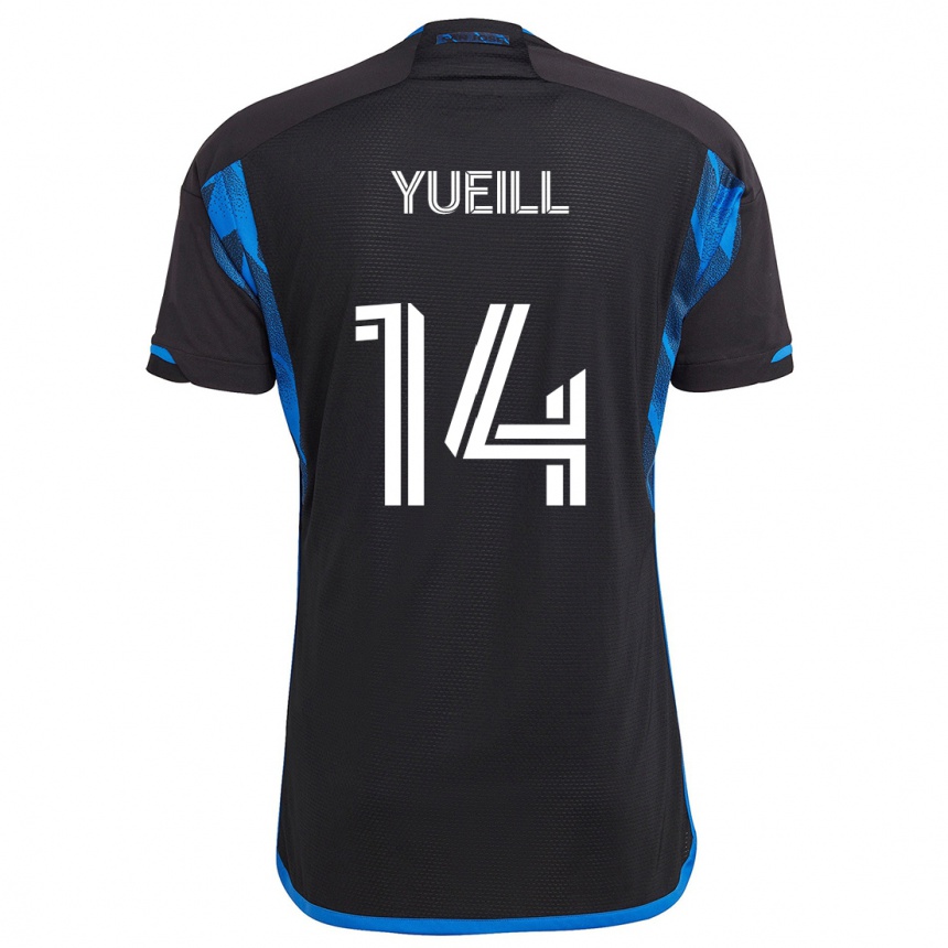 Niño Fútbol Camiseta Jackson Yueill #14 Azul Negro 1ª Equipación 2024/25 Argentina