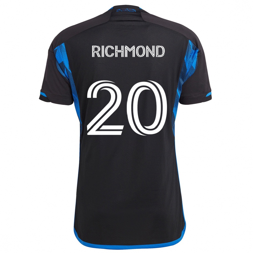 Niño Fútbol Camiseta Will Richmond #20 Azul Negro 1ª Equipación 2024/25 Argentina