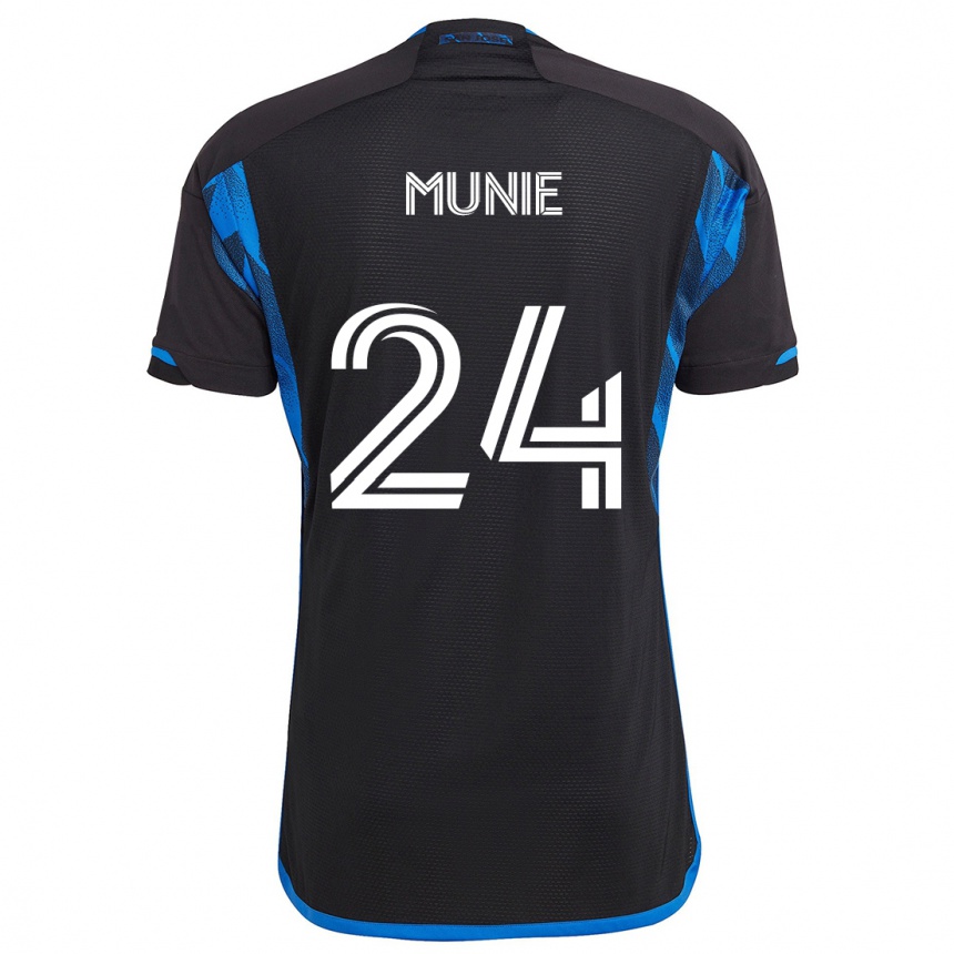 Niño Fútbol Camiseta Daniel Munie #24 Azul Negro 1ª Equipación 2024/25 Argentina