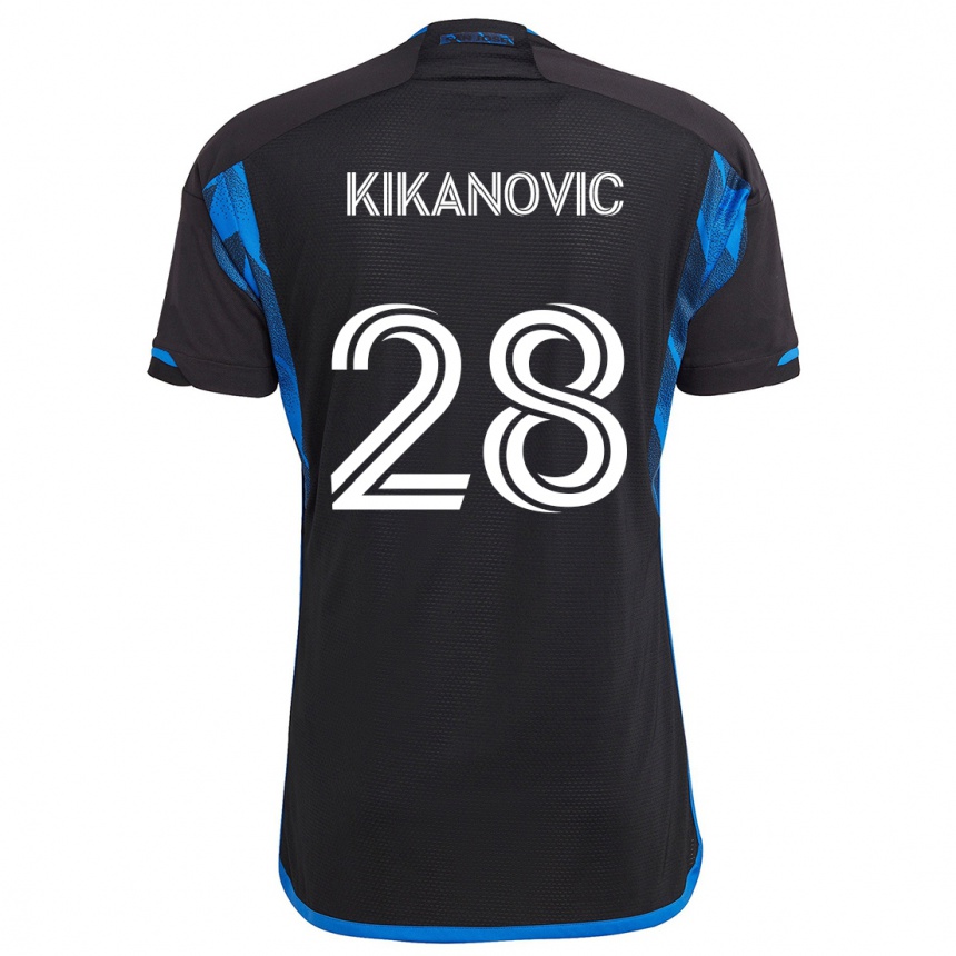 Niño Fútbol Camiseta Benjamin Kikanovic #28 Azul Negro 1ª Equipación 2024/25 Argentina