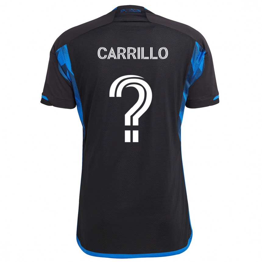 Niño Fútbol Camiseta Israel Carrillo #0 Azul Negro 1ª Equipación 2024/25 Argentina