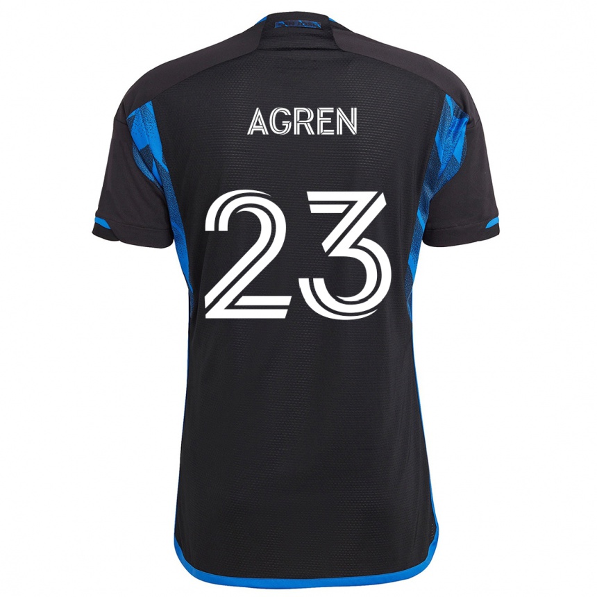 Niño Fútbol Camiseta Oskar Agren #23 Azul Negro 1ª Equipación 2024/25 Argentina