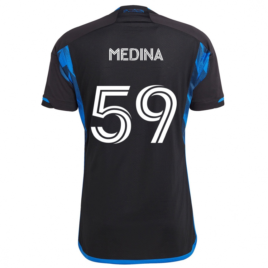 Niño Fútbol Camiseta Cruz Medina #59 Azul Negro 1ª Equipación 2024/25 Argentina