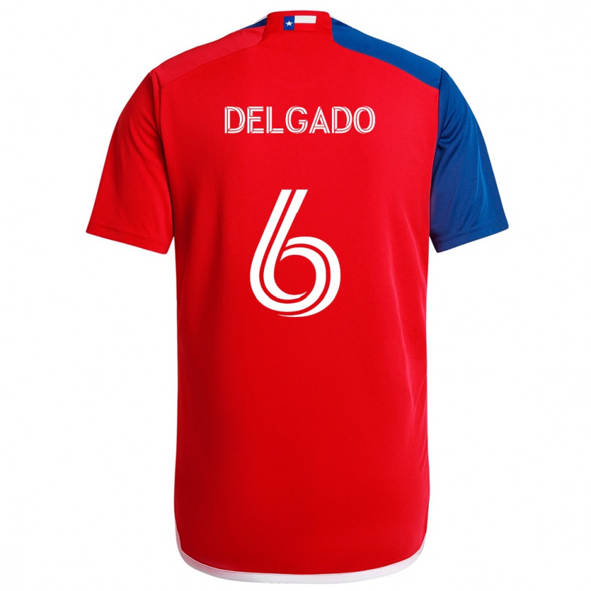 Niño Fútbol Camiseta Patrickson Delgado #6 Azul Rojo 1ª Equipación 2024/25 Argentina