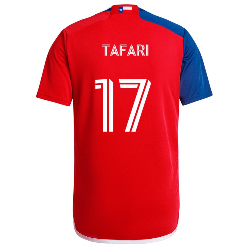 Niño Fútbol Camiseta Nkosi Tafari #17 Azul Rojo 1ª Equipación 2024/25 Argentina