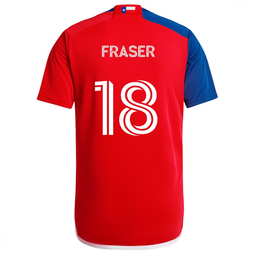 Niño Fútbol Camiseta Liam Fraser #18 Azul Rojo 1ª Equipación 2024/25 Argentina