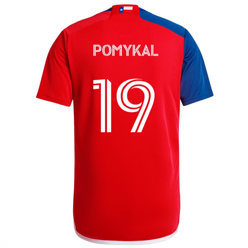 Niño Fútbol Camiseta Paxton Pomykal #19 Azul Rojo 1ª Equipación 2024/25 Argentina