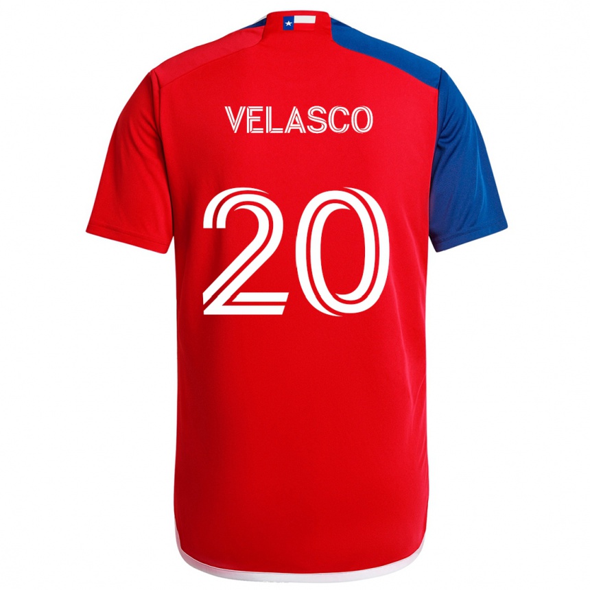 Niño Fútbol Camiseta Alan Velasco #20 Azul Rojo 1ª Equipación 2024/25 Argentina