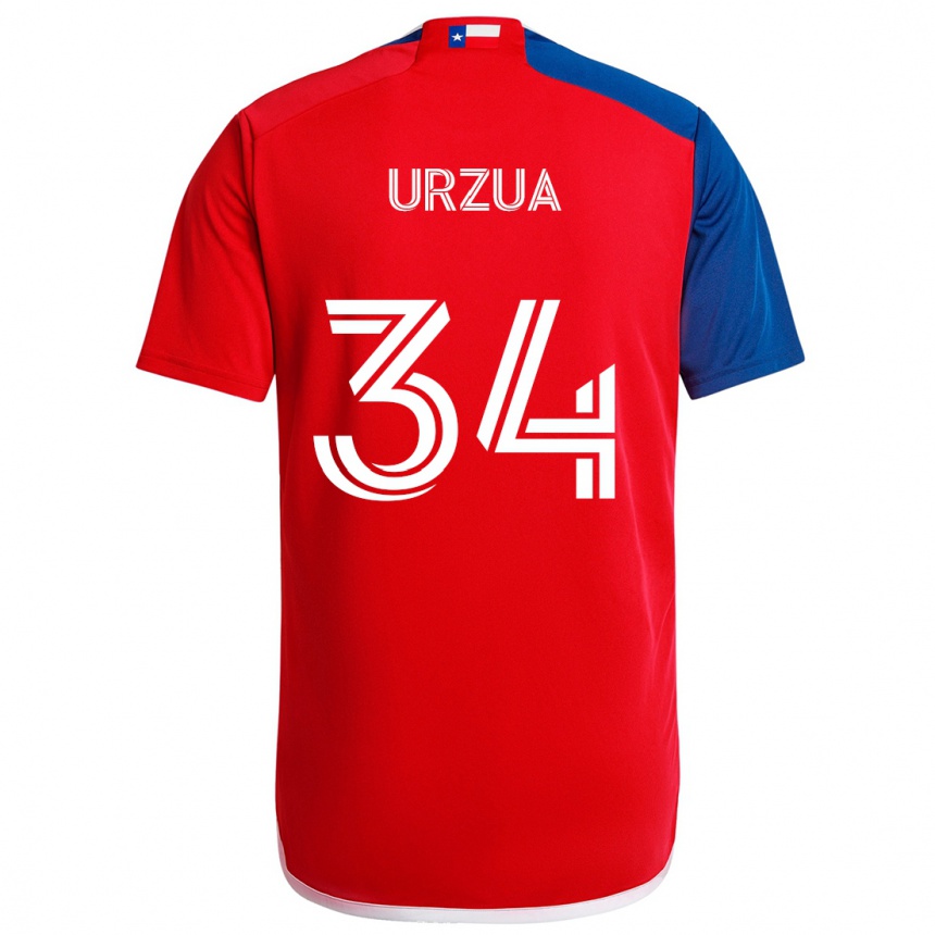 Niño Fútbol Camiseta Alejandro Urzua #34 Azul Rojo 1ª Equipación 2024/25 Argentina