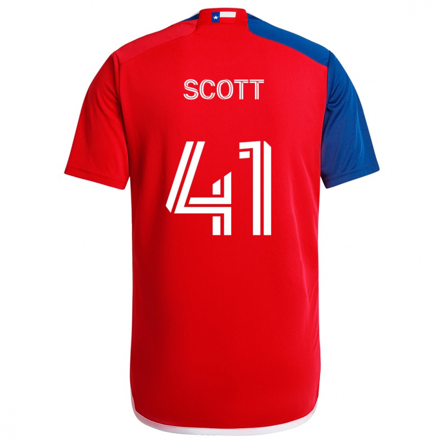 Niño Fútbol Camiseta Tarik Scott #41 Azul Rojo 1ª Equipación 2024/25 Argentina