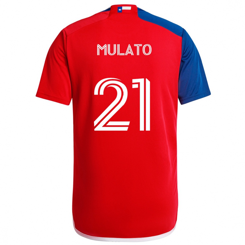 Niño Fútbol Camiseta José Mulato #21 Azul Rojo 1ª Equipación 2024/25 Argentina