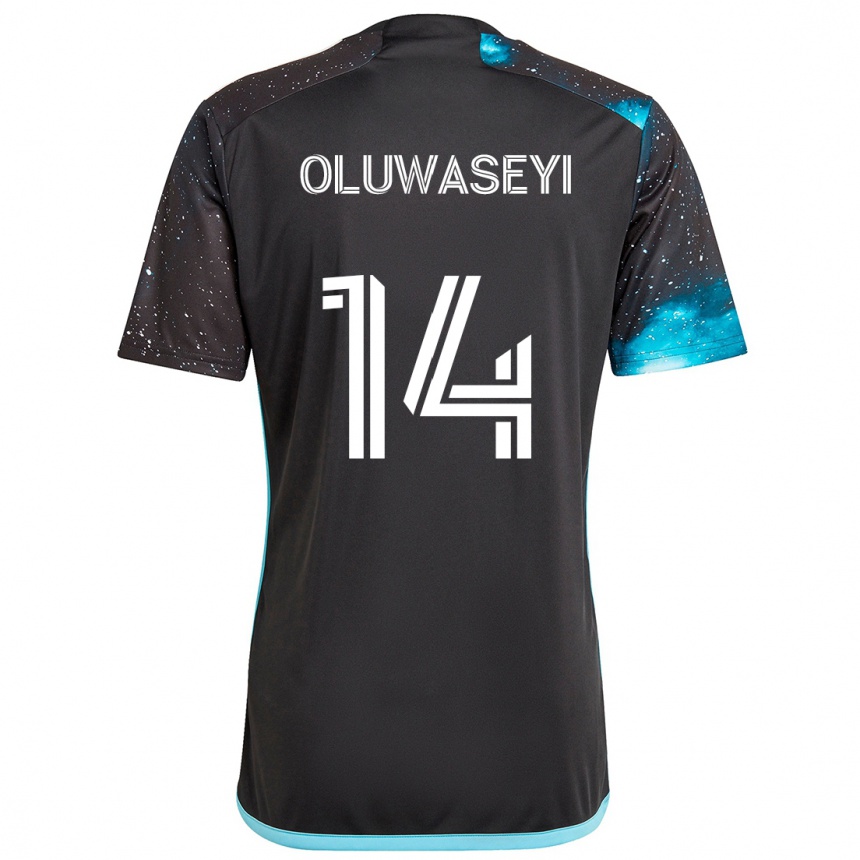 Niño Fútbol Camiseta Tani Oluwaseyi #14 Azul Negro 1ª Equipación 2024/25 Argentina