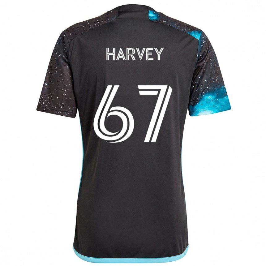 Niño Fútbol Camiseta Carlos Harvey #67 Azul Negro 1ª Equipación 2024/25 Argentina