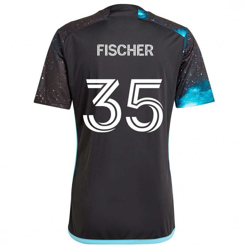 Niño Fútbol Camiseta Britton Fischer #35 Azul Negro 1ª Equipación 2024/25 Argentina