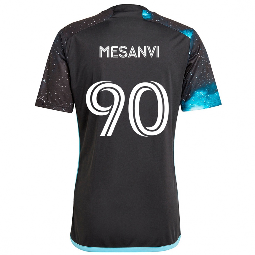 Niño Fútbol Camiseta Loïc Mesanvi #90 Azul Negro 1ª Equipación 2024/25 Argentina