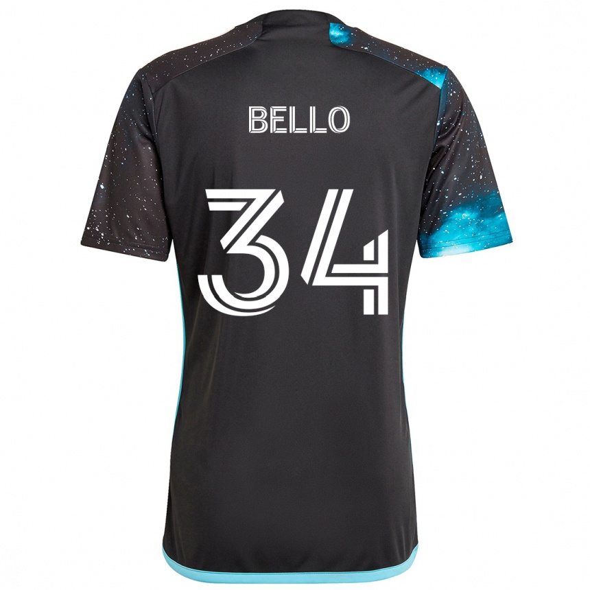 Niño Fútbol Camiseta Zaydan Bello #34 Azul Negro 1ª Equipación 2024/25 Argentina