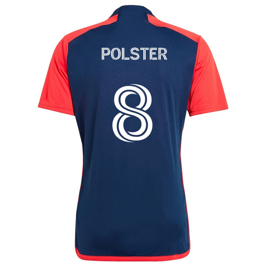 Niño Fútbol Camiseta Matt Polster #8 Azul Rojo 1ª Equipación 2024/25 Argentina