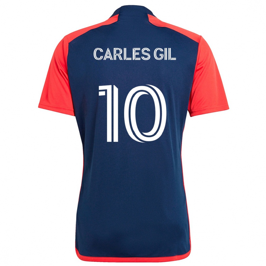 Niño Fútbol Camiseta Carles Gil #10 Azul Rojo 1ª Equipación 2024/25 Argentina