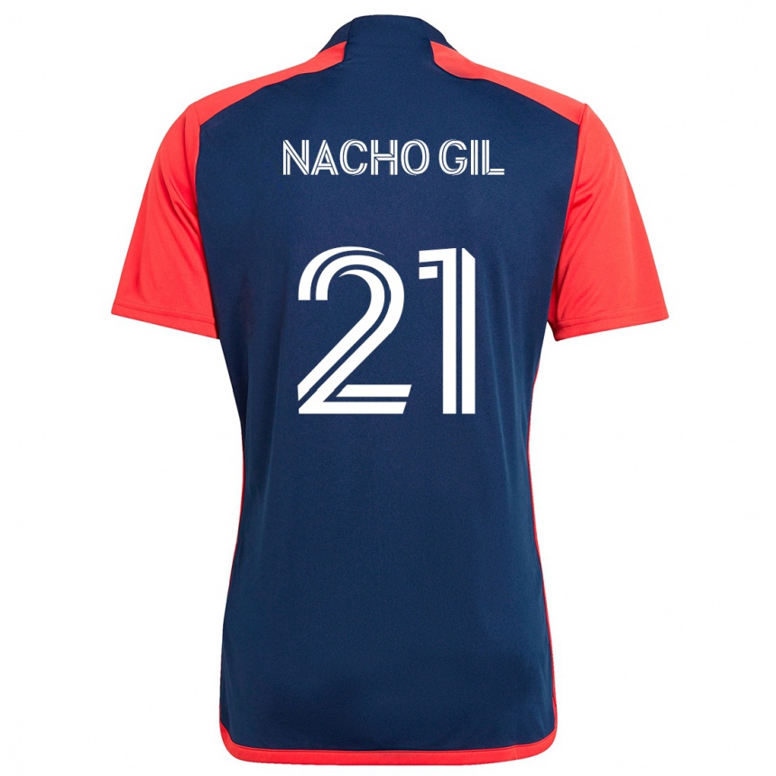 Niño Fútbol Camiseta Nacho Gil #21 Azul Rojo 1ª Equipación 2024/25 Argentina