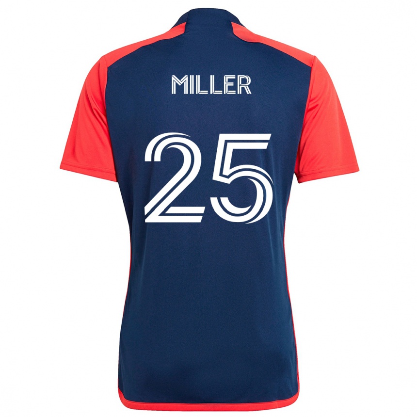 Niño Fútbol Camiseta Peyton Miller #25 Azul Rojo 1ª Equipación 2024/25 Argentina