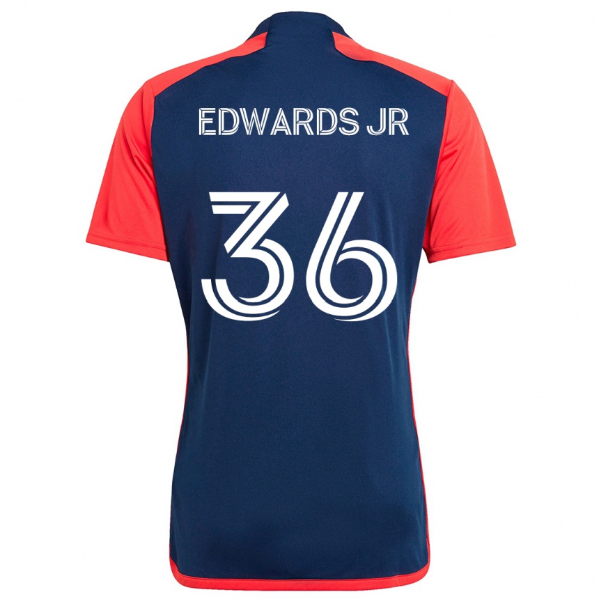 Niño Fútbol Camiseta Earl Edwards Jr. #36 Azul Rojo 1ª Equipación 2024/25 Argentina