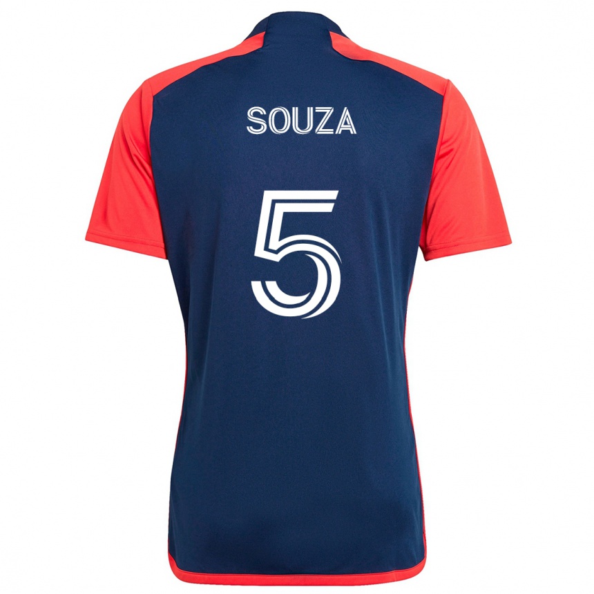 Niño Fútbol Camiseta Victor Souza #5 Azul Rojo 1ª Equipación 2024/25 Argentina