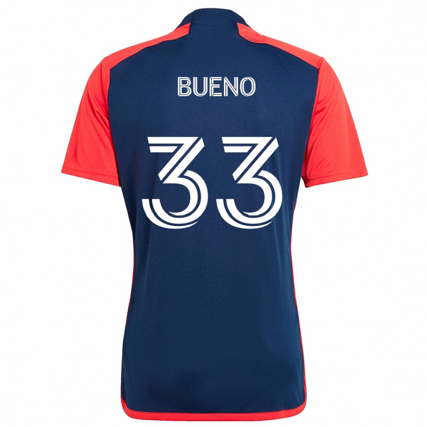 Niño Fútbol Camiseta Brandonn Bueno #33 Azul Rojo 1ª Equipación 2024/25 Argentina