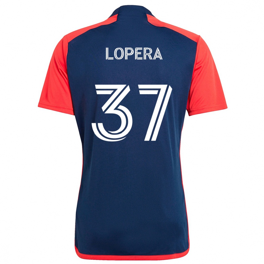 Niño Fútbol Camiseta Steban Lopera #37 Azul Rojo 1ª Equipación 2024/25 Argentina