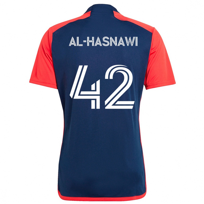 Niño Fútbol Camiseta Moshtaba Al-Hasnawi #42 Azul Rojo 1ª Equipación 2024/25 Argentina