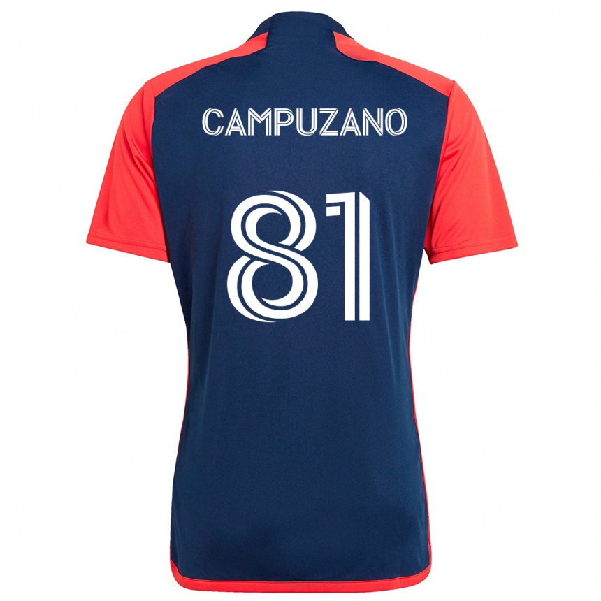 Niño Fútbol Camiseta Nico Campuzano #81 Azul Rojo 1ª Equipación 2024/25 Argentina