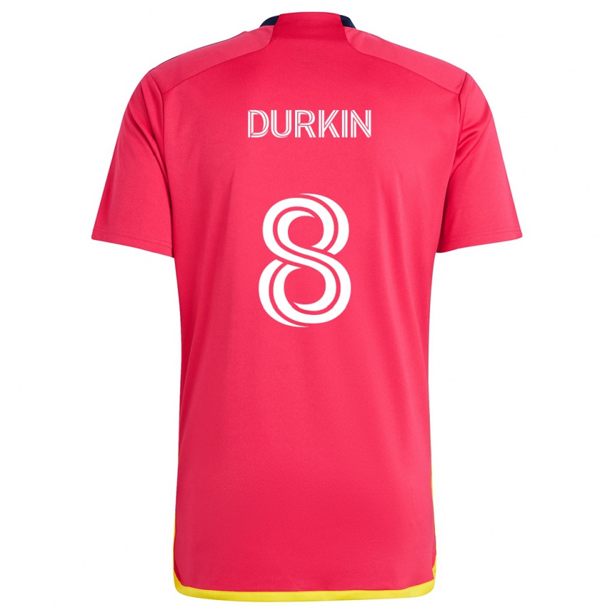 Niño Fútbol Camiseta Chris Durkin #8 Rojo Azul 1ª Equipación 2024/25 Argentina