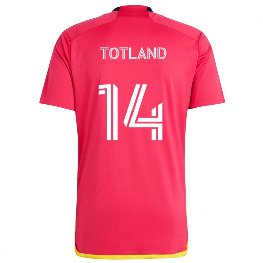 Niño Fútbol Camiseta Tomas Totland #14 Rojo Azul 1ª Equipación 2024/25 Argentina