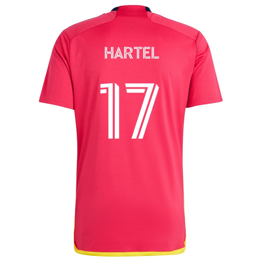 Niño Fútbol Camiseta Marcel Hartel #17 Rojo Azul 1ª Equipación 2024/25 Argentina