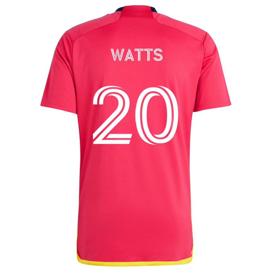 Niño Fútbol Camiseta Akil Watts #20 Rojo Azul 1ª Equipación 2024/25 Argentina