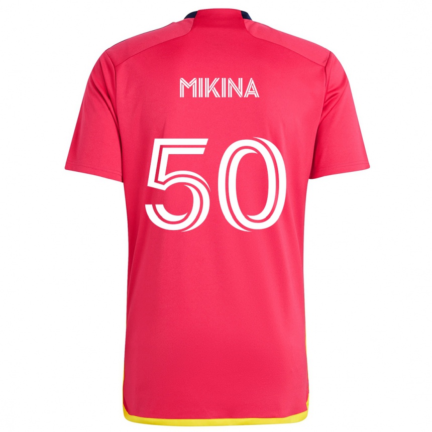 Niño Fútbol Camiseta Gabriel Mikina #50 Rojo Azul 1ª Equipación 2024/25 Argentina