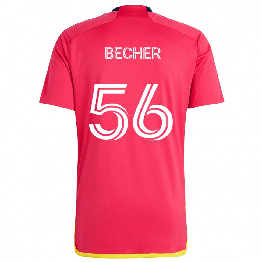 Niño Fútbol Camiseta Ryan Becher #56 Rojo Azul 1ª Equipación 2024/25 Argentina