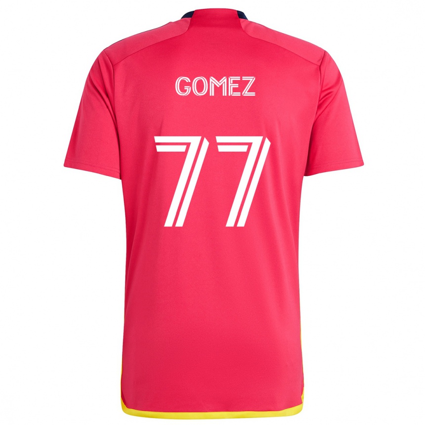 Niño Fútbol Camiseta Sam Gomez #77 Rojo Azul 1ª Equipación 2024/25 Argentina