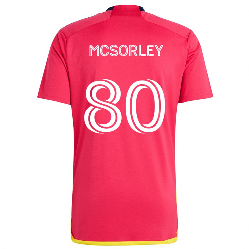 Niño Fútbol Camiseta Brendan Mcsorley #80 Rojo Azul 1ª Equipación 2024/25 Argentina