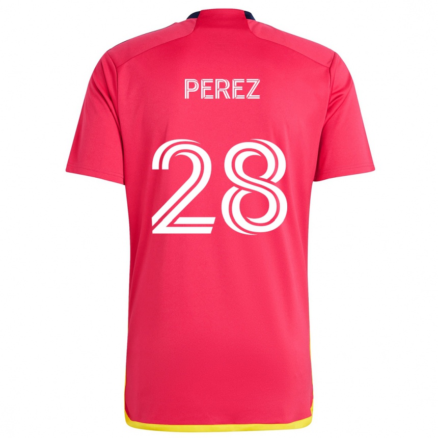 Niño Fútbol Camiseta Miguel Perez #28 Rojo Azul 1ª Equipación 2024/25 Argentina